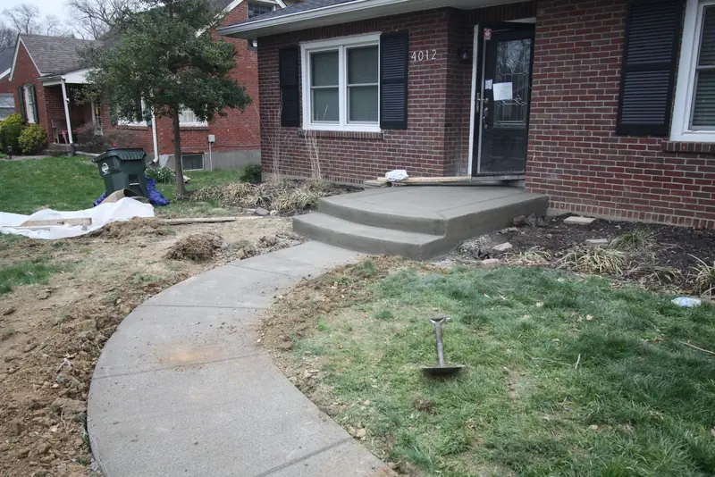 Concrete sidewalk