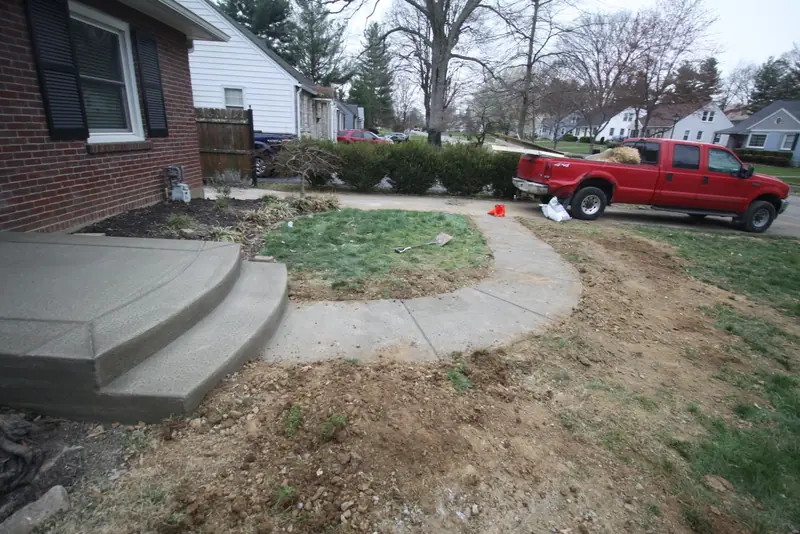 Concrete sidewalk